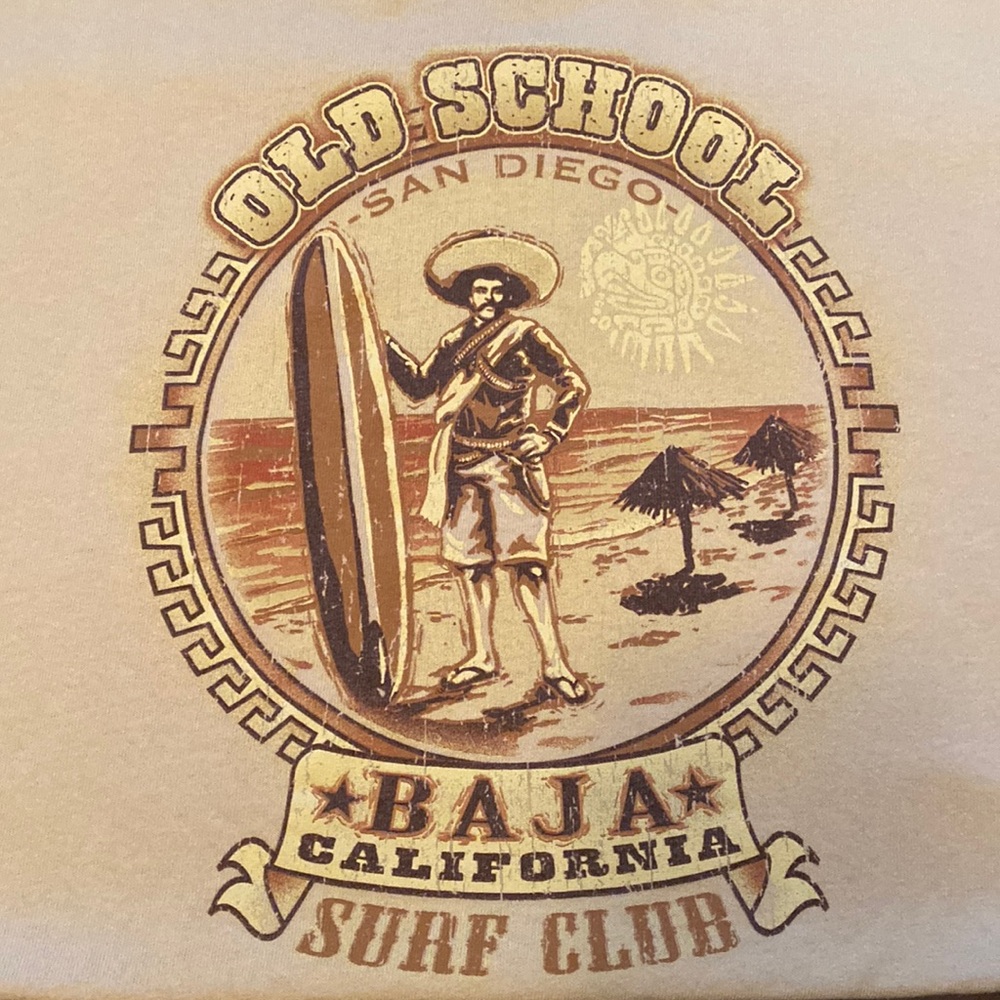 Delta Tan Baja California Surf Club Graphic Tee Size XXL VGUC